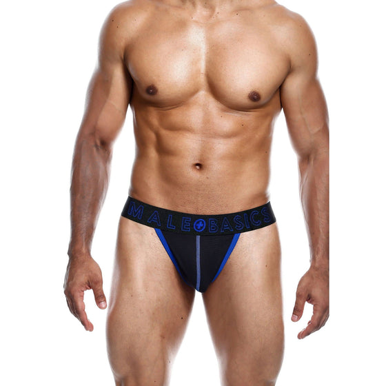 MaleBasics Neon Thong Black-Blue - Mr. und Mrs. Love