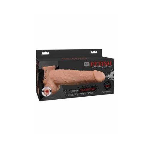 Pipedream - 9 Inch Hollow Squirting Strap On - Mr. und Mrs. Love