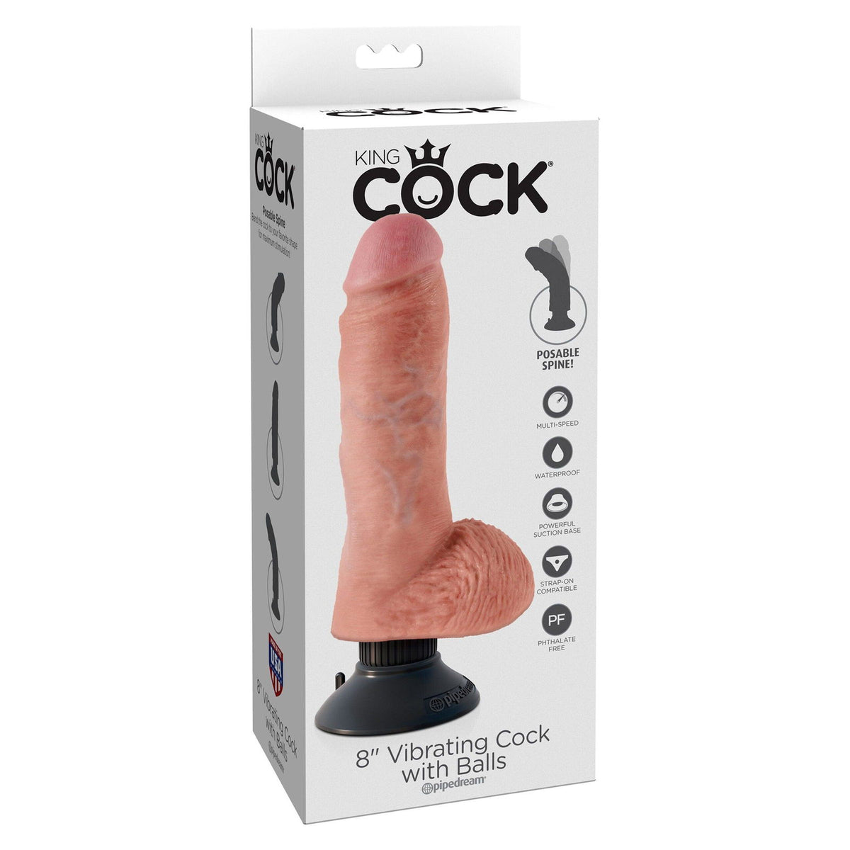Pipedream - Vibrating Phallus W Balls 8 Inch – Produktansicht 2