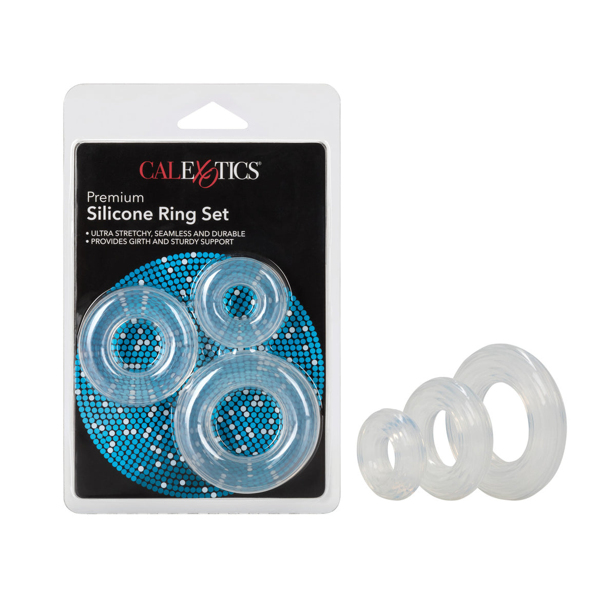 CalExotics Premium Silicone Ring Set Clear – Produktansicht