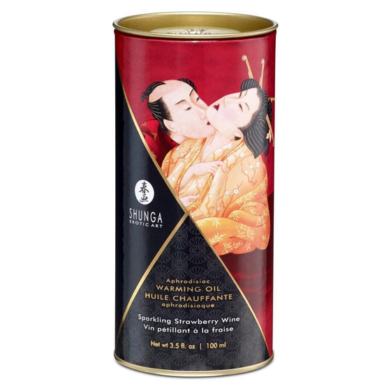 Shunga Aphrodisiac Warming Oil 100ml Strawberry - Mr. und Mrs. Love