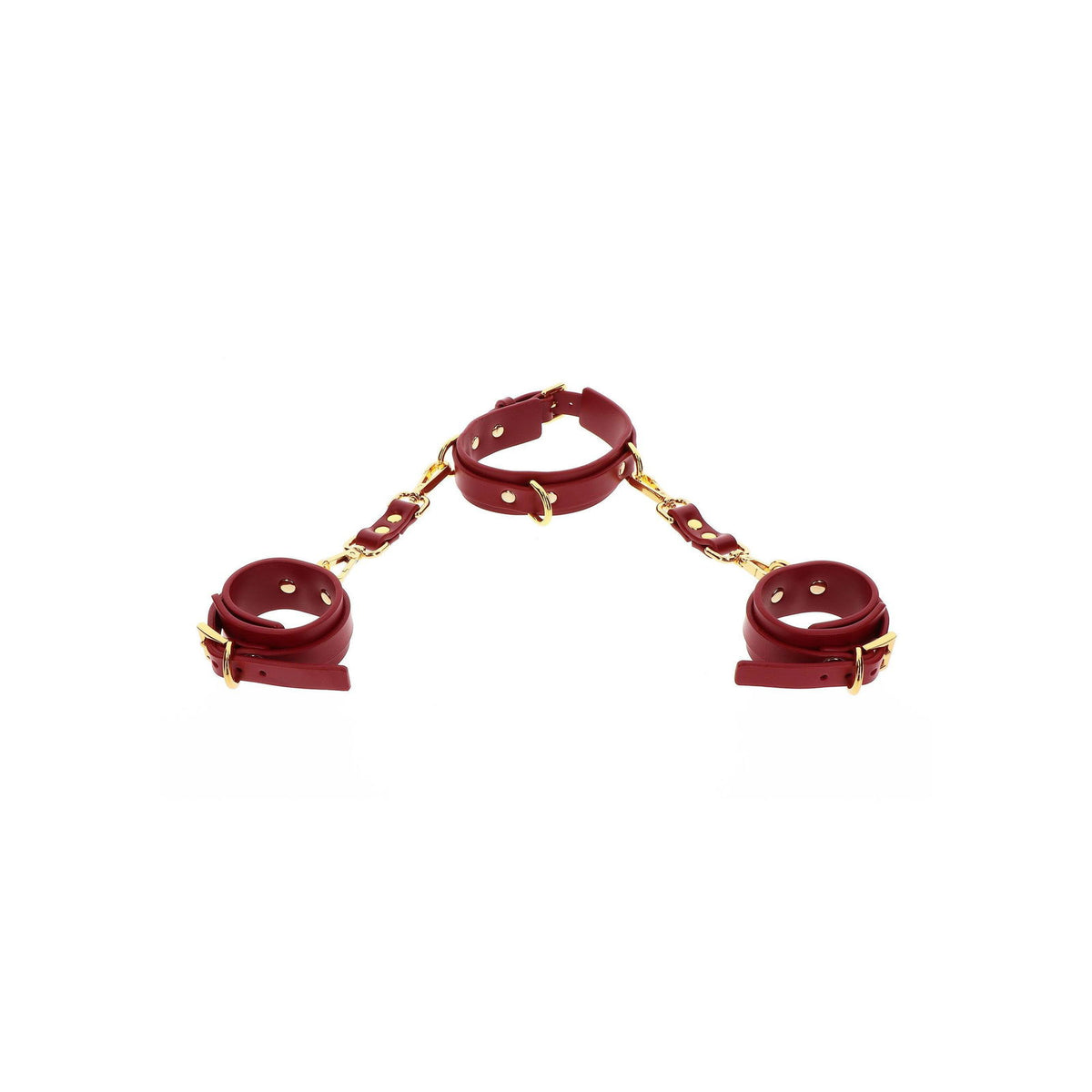 TABOOM Bondage in Luxury D-Ring Collar and Wrist Cuffs – Produktbild