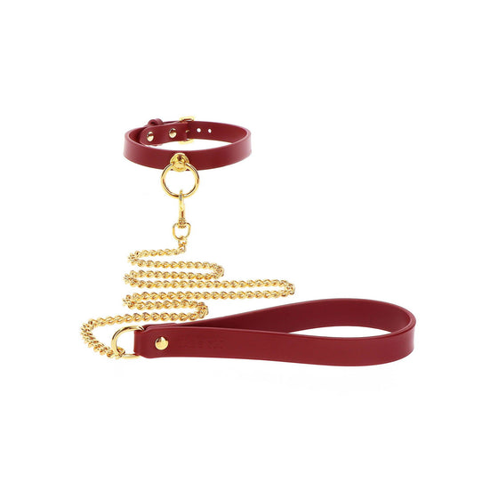 TABOOM Bondage in Luxury O-Ring Collar and Chain Leash - Mr. und Mrs. Love