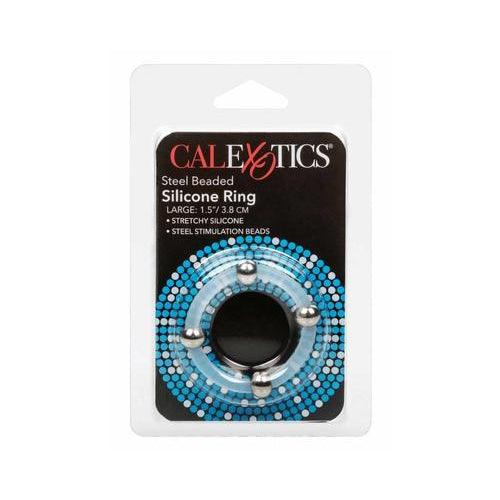 CalExotics - Steel Beaded Silicone Ring L - Mr. und Mrs. Love