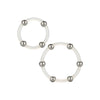 CalExotics - Steel Beaded Silicone Ring Set - Mr. und Mrs. Love