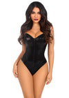 Leg Avenue Sequin Boned Bodysuit – Pailletten-Body mit Stäbchen