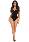 Leg Avenue Sequin Boned Bodysuit – Pailletten-Body mit Stäbchen