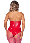 Leg Avenue Vinyl Boned Bodysuit – trägerloser Body mit Stäbchen