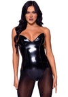 Leg Avenue Vinyl Boned Bodysuit – trägerloser Body mit Stäbchen