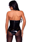 Leg Avenue Vinyl Boned Bodysuit – trägerloser Body mit Stäbchen