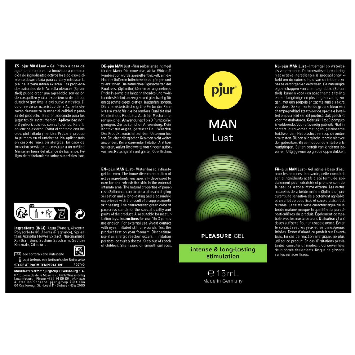 pjur MAN Lust Pleasure Gel 15 ml – zweite Produktansicht