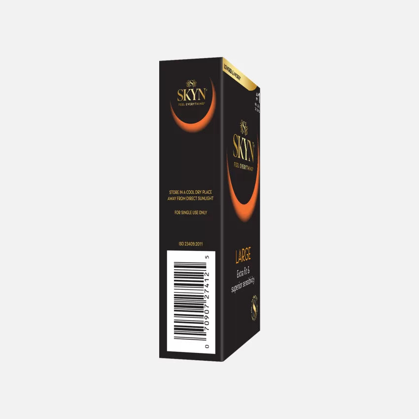 SKYN Large latexfreie Kondome 56 mm – Verpackung linke Seite