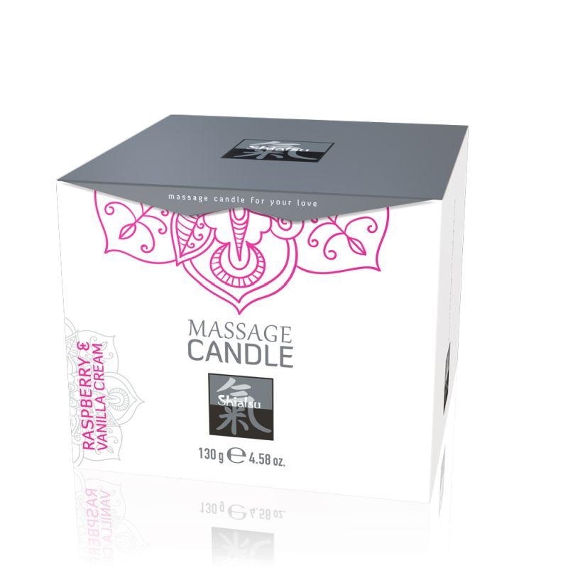 Shiatsu Massage Candle Raspberry & Vanilla Cream 130 g